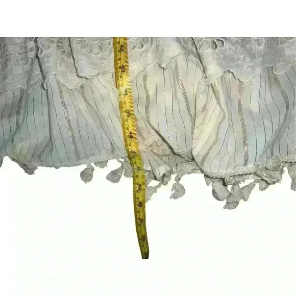 Midi Maxi Dress Sleeveless Lined Tiered Gold bohemian boho size l Plunge - Picture 4 of 6